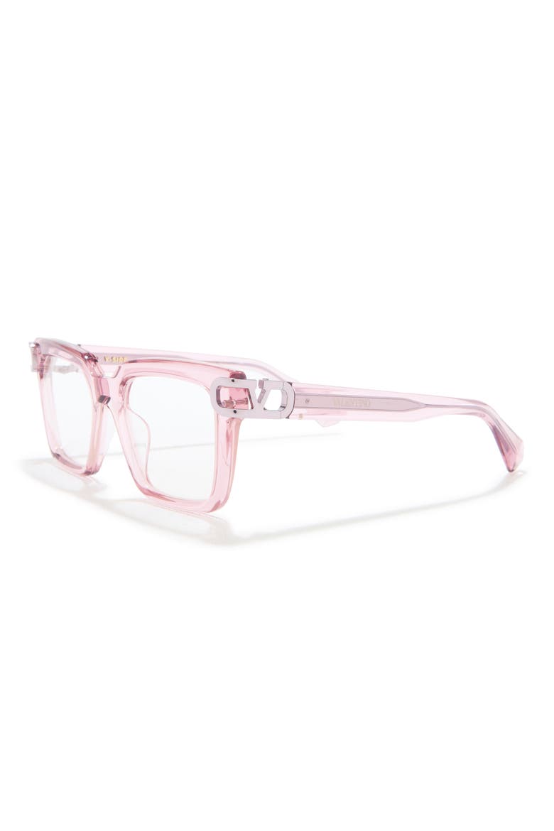 51mm Square Optical Glasses, Alternate, color, ROSE ROSE TRANSPARENT