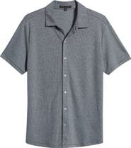 Robert Barakett Robbins Knit Short Sleeve Button-Up Shirt