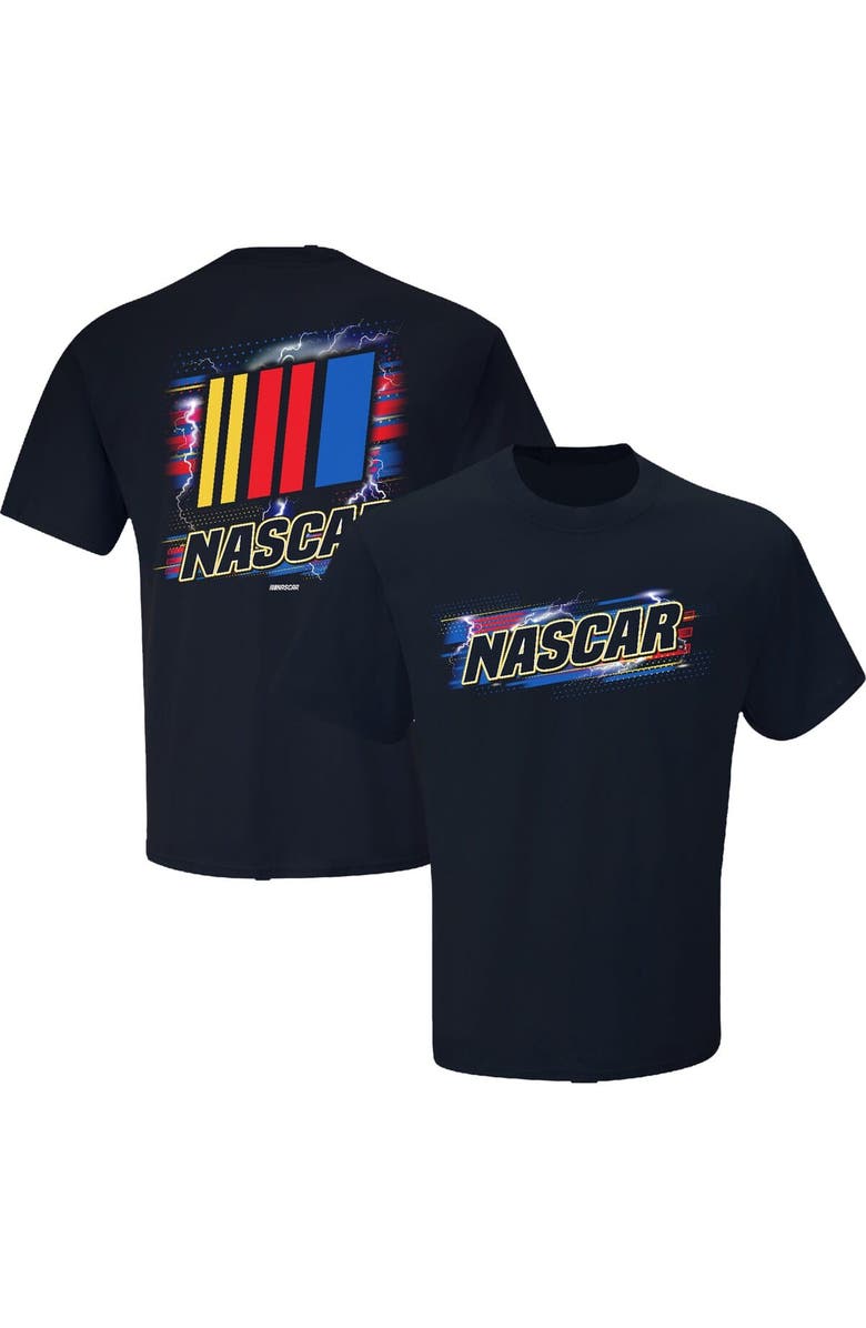 CHECKERED FLAG Men's Checkered Flag Sports Navy NASCAR Lightning T-Shirt, Main, color, Navy