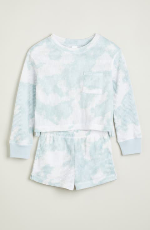 Kids' Two-Piece Waffle Knit Short Pajamas
