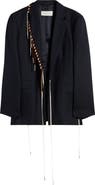 Dries Van Noten Baftan Whipstitched Wool Herringbone Blazer