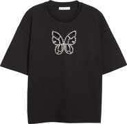 Area Crystal Butterfly Cutout T-Shirt