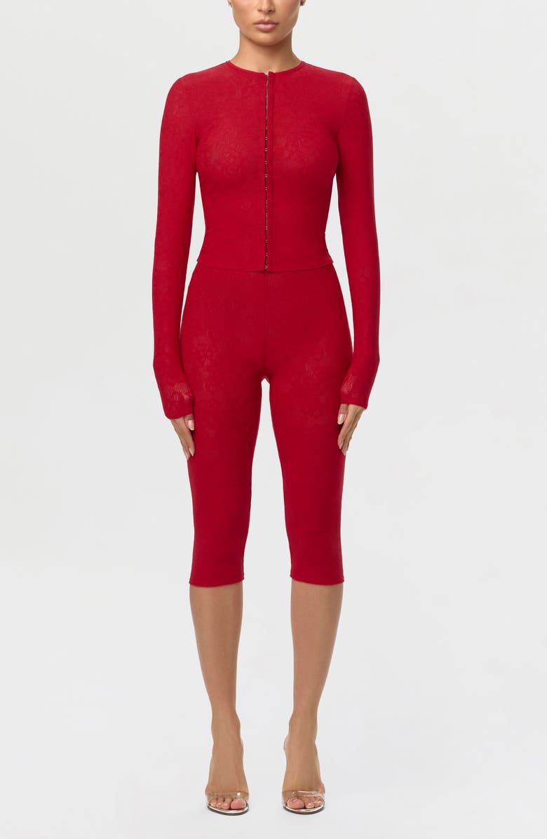 Naked Wardrobe Lace Top, Alternate, color, Ruby Red