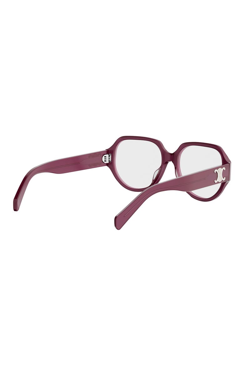Triomphe 56mm Geometric Eyeglasses, Alternate, color, SHINY BORDEAUX