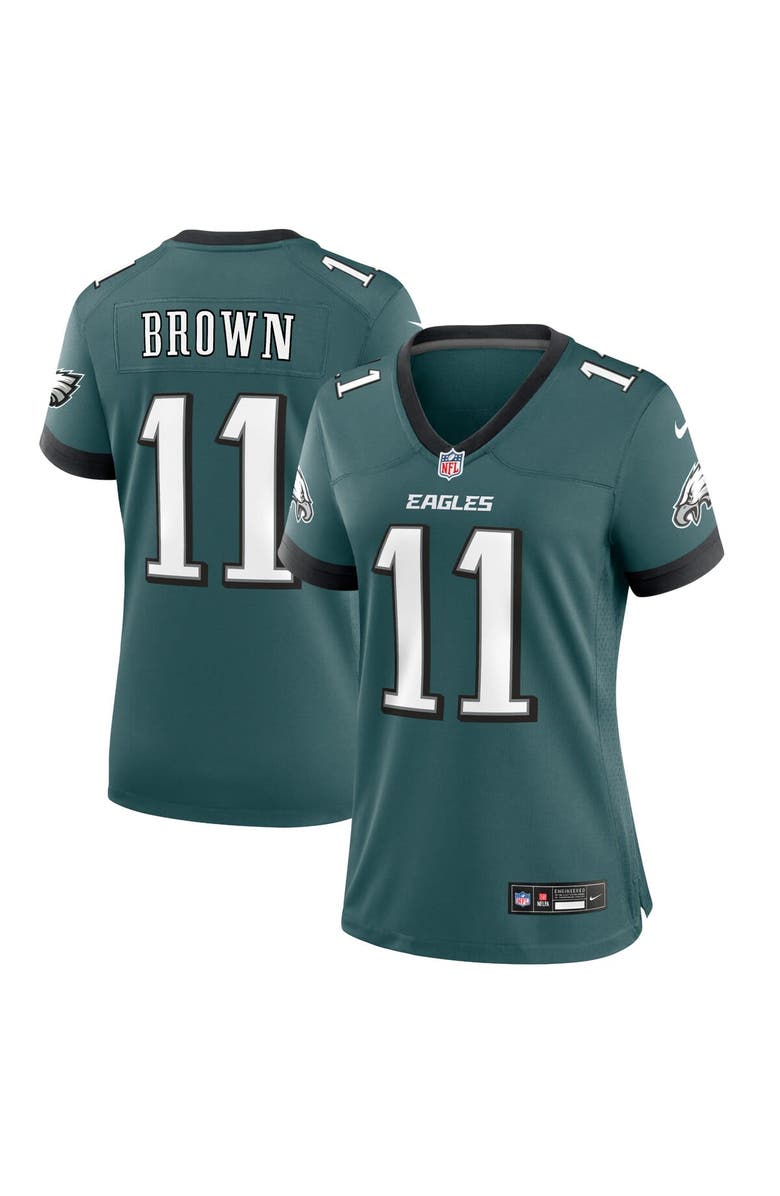 Nike Women's Nike A.J. Brown Midnight Green Philadelphia Eagles Team Game Jersey, Main, color, Green