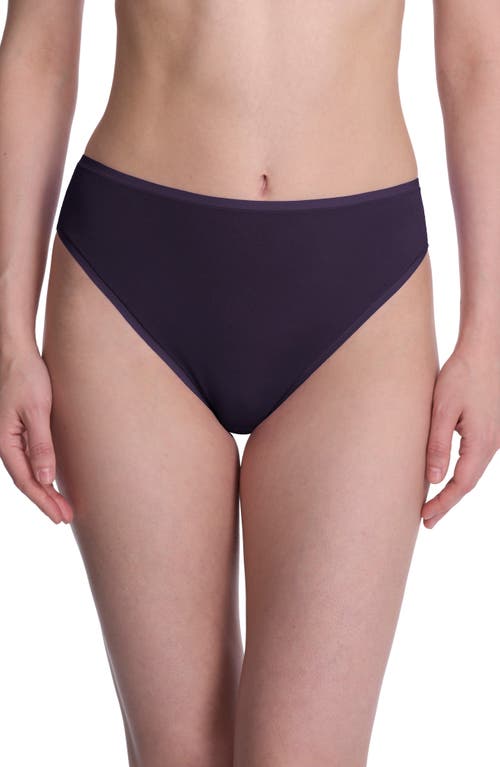 Natori Bliss Bare Cotton High Cut Briefs In Purple