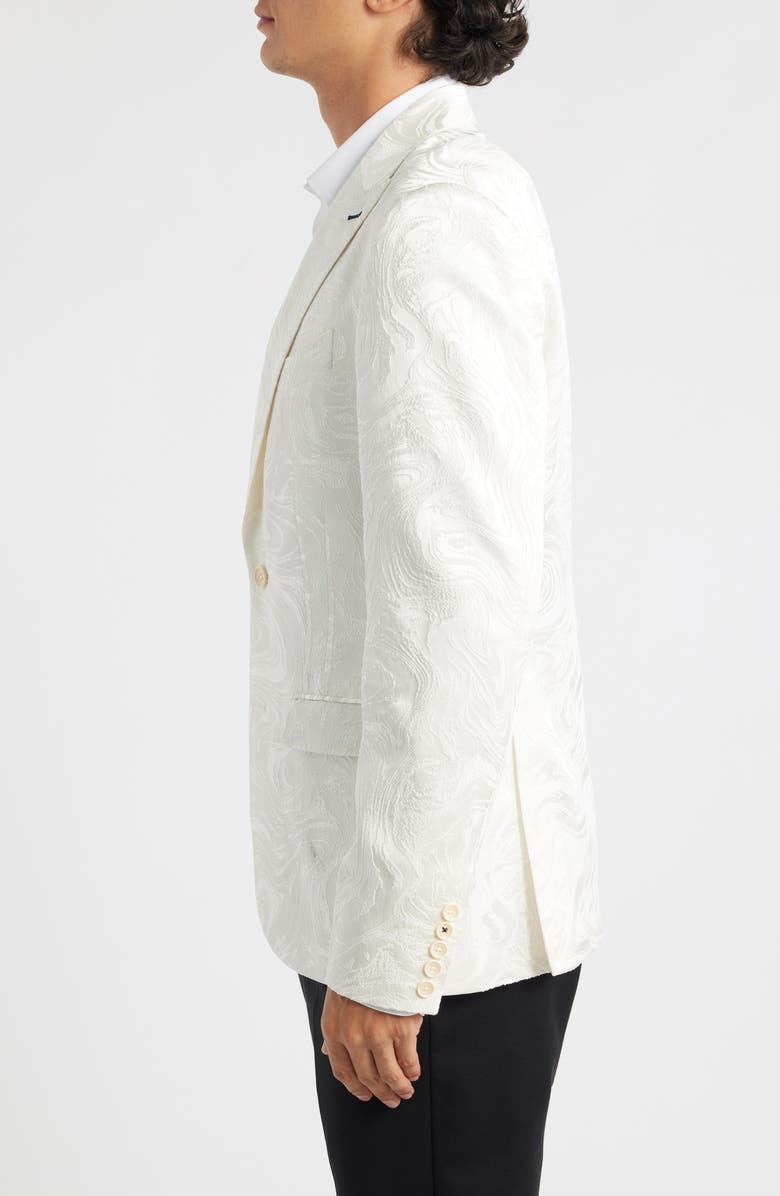 Siragusa Ivory Stretch Jacquard Dinner Jacket, Alternate, color, Beige/ Cream