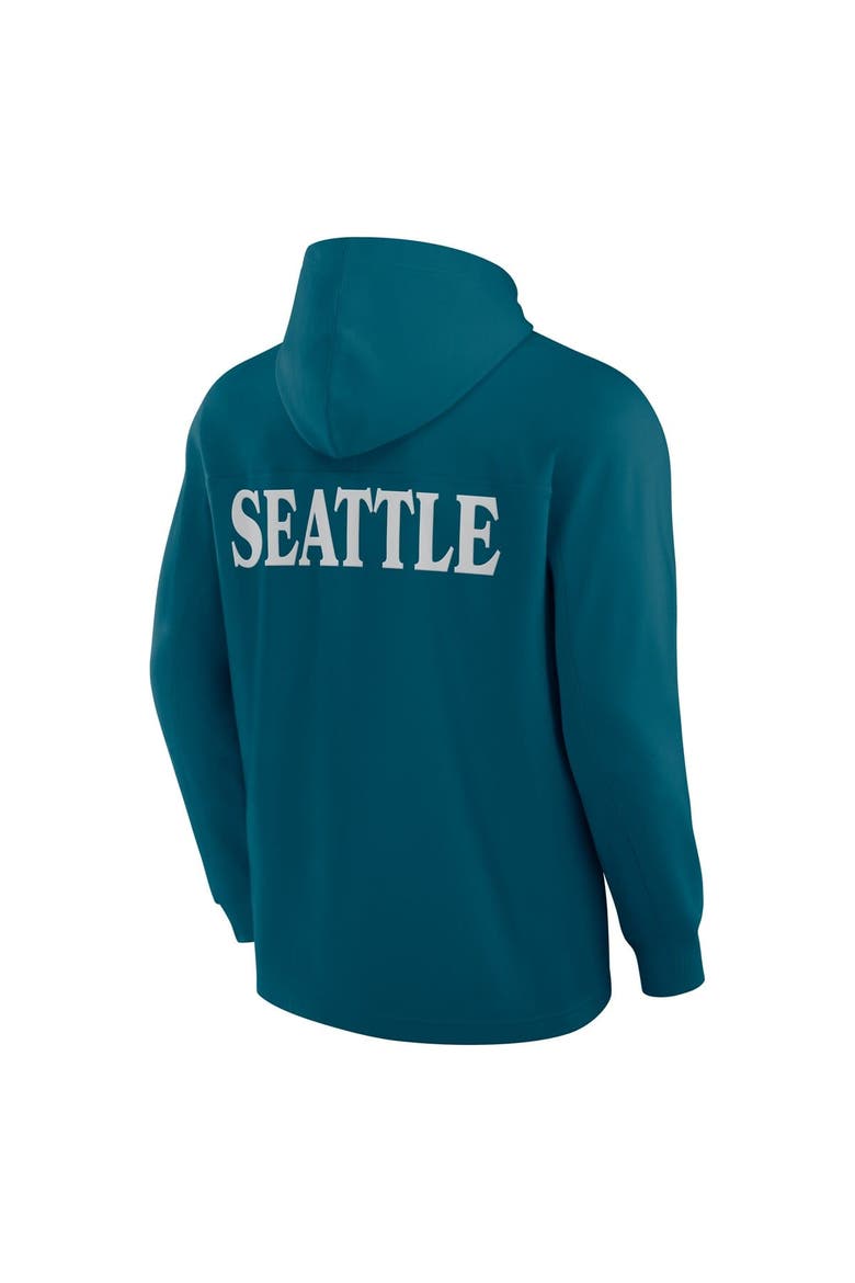 Men's Fanatics Teal Seattle Kraken Elements Blaze Tri-Blend Long Sleeve Hoodie T-Shirt, Alternate, color, Teal