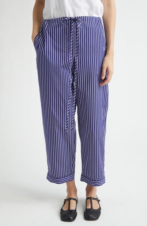Life Is a Beach Stripe Crop Poplin Pajama Pants