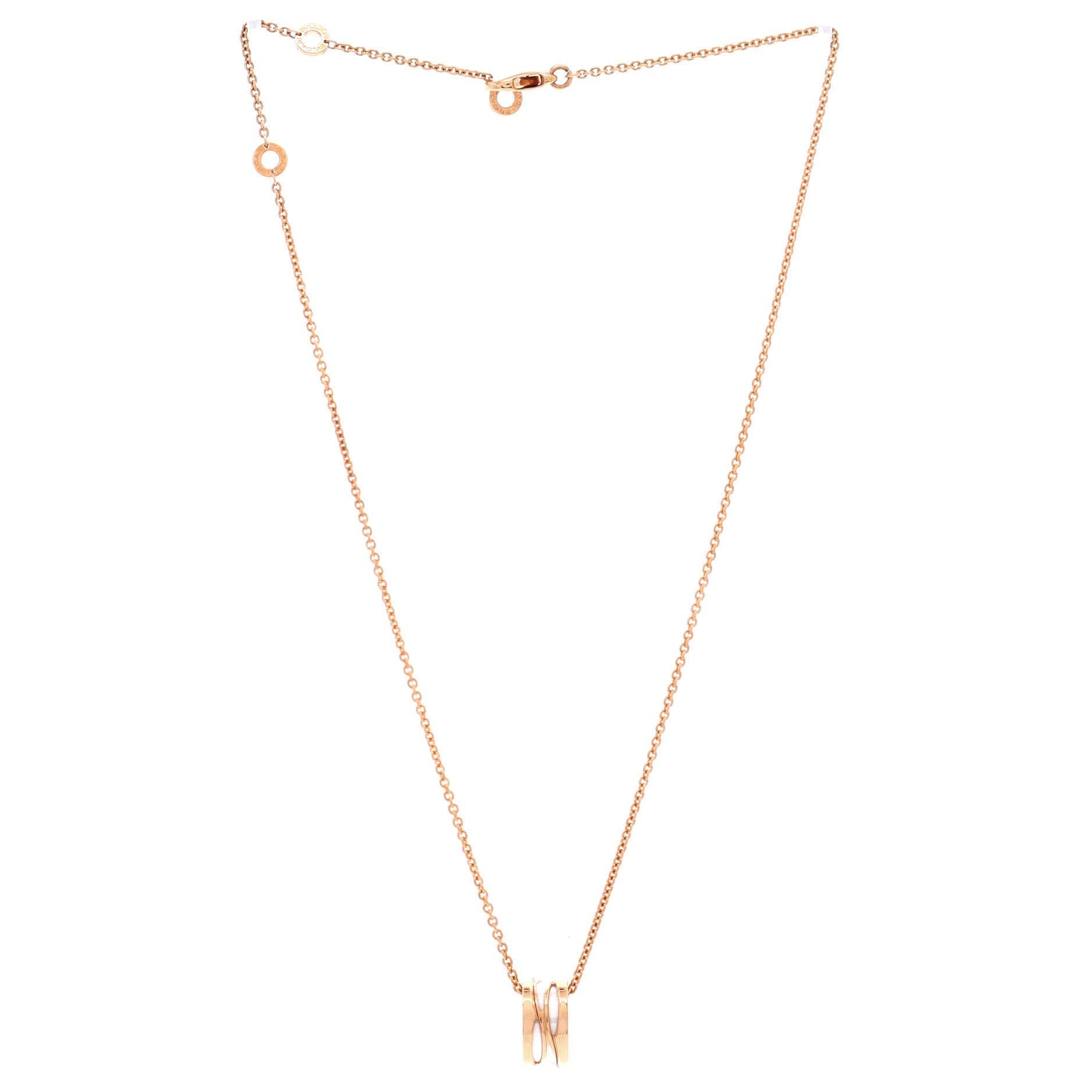 B.Zero1 Design Legend Zaha Hadid Pendant Necklace 18K Rose Gold with Ceramic, Alternate, color, Metallic Gold