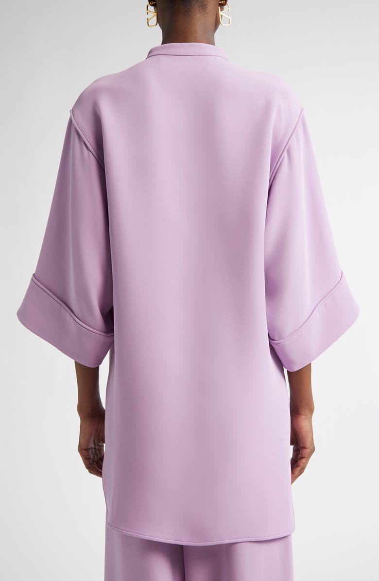 Valentino Garavani V-Detail Crepe Couture Tunic Top, Alternate, color, Soft Wisteria