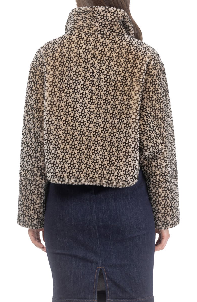 GORSKI Genuine Shearling Insignia Zip Jacket, Alternate, color, Beige/Black Insignia