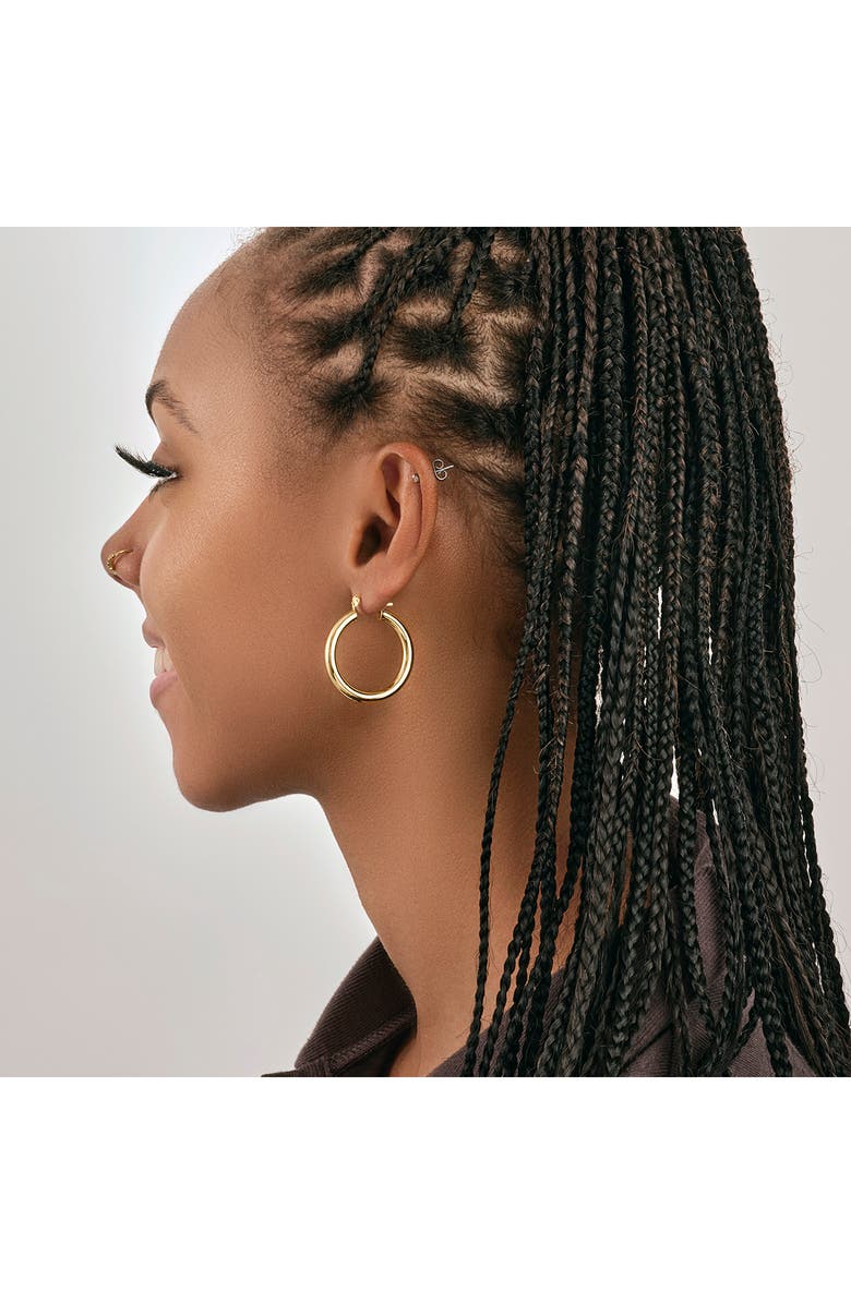 Sterling Forever 14K Yellow Gold Plated 31.75mm Chunky Tube Hoop Earrings, Alternate, color, Gold