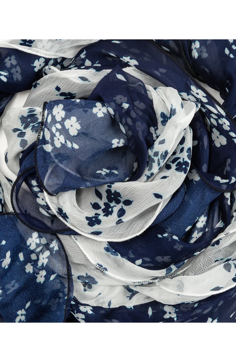 Lauren Ralph Lauren Floral Double Ruffle, Alternate, color, Navy