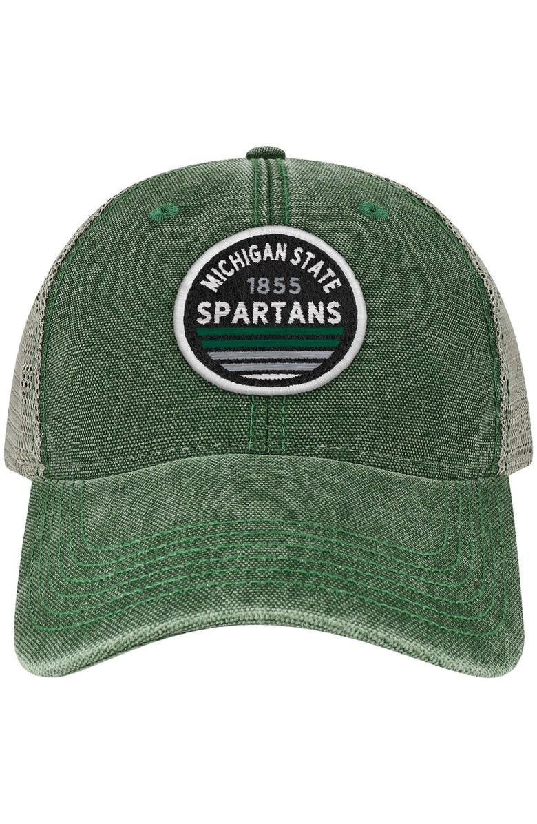 LEGACY ATHLETIC Men's Green Michigan State Spartans Sunset Dashboard Trucker Snapback Hat, Alternate, color, Green