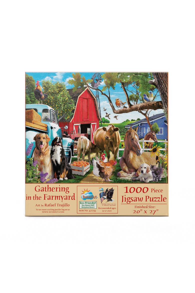 Gathering in the Farmyard 1000 piece Jigsaw Puzzle for Adults, Alternate, color, Multicolor