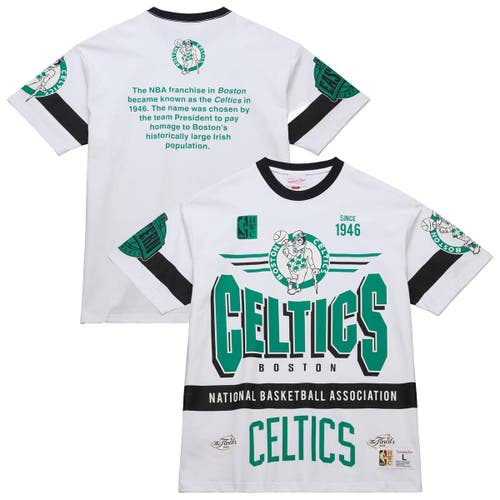 Mitchell & Ness Unisex   White Boston Celtics Hardwood Classics Vintage Team Origins Premium T-shirt