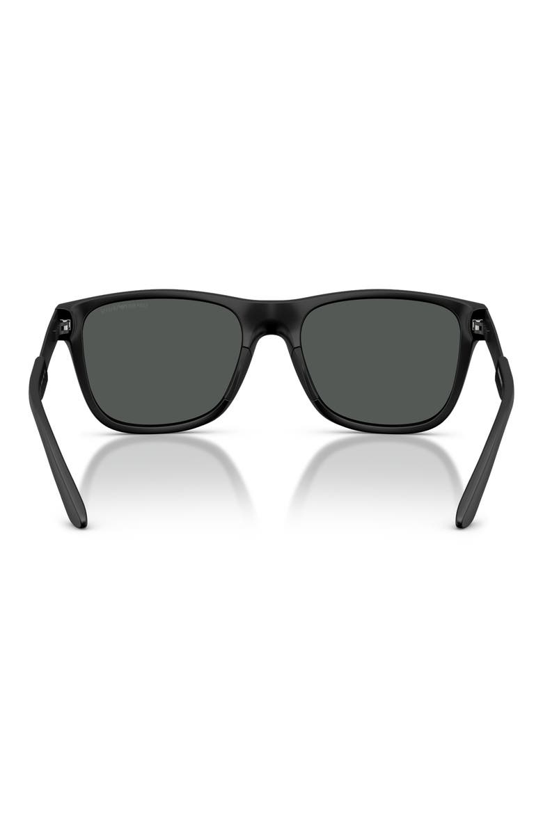 56mm Square Sunglasses, Alternate, color, MATTE BLACK / DARK GREY