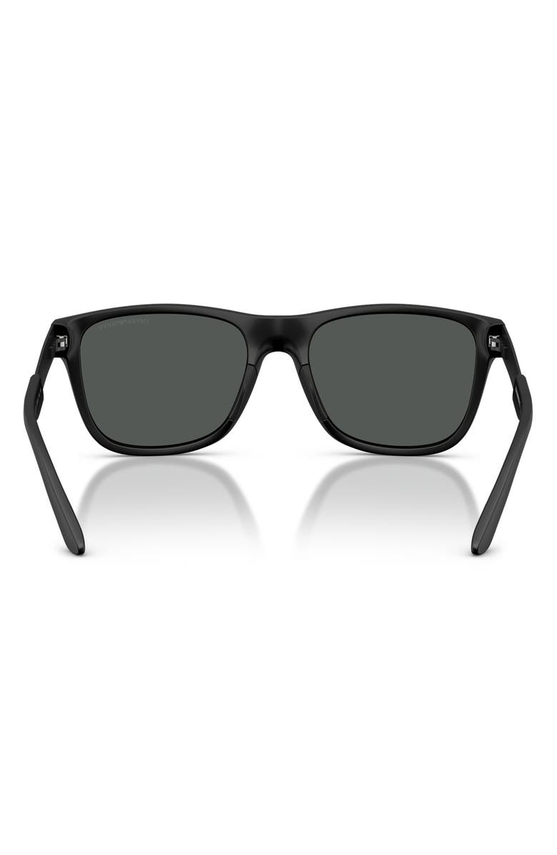 Emporio Armani 56mm Square Sunglasses, Alternate, color, Matte Black / Dark Grey