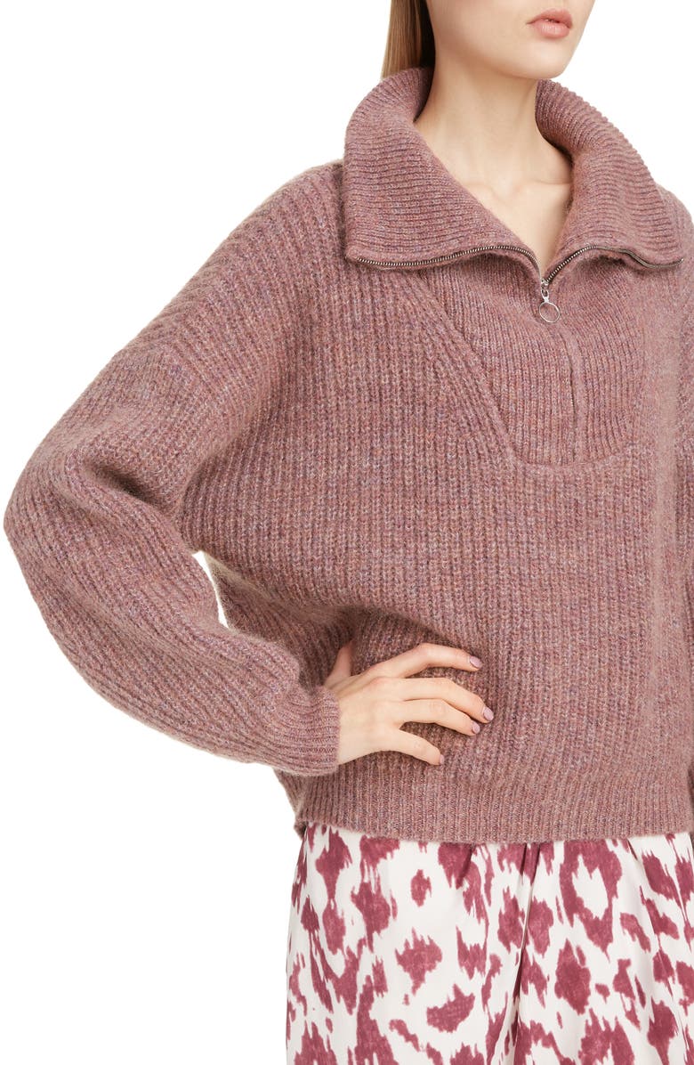 Isabel Marant Étoile Myclan Quarter Zip Sweater, Alternate, color, 