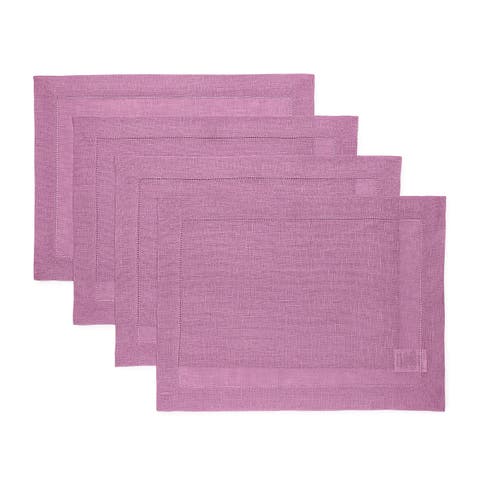 Linen Placemats - Classic Hemstitch, 14" x 19" Inch