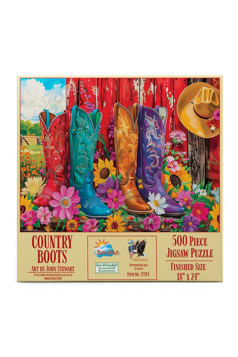 Country Boots 500 piece Jigsaw Puzzle for Adults, Alternate, color, Multicolor