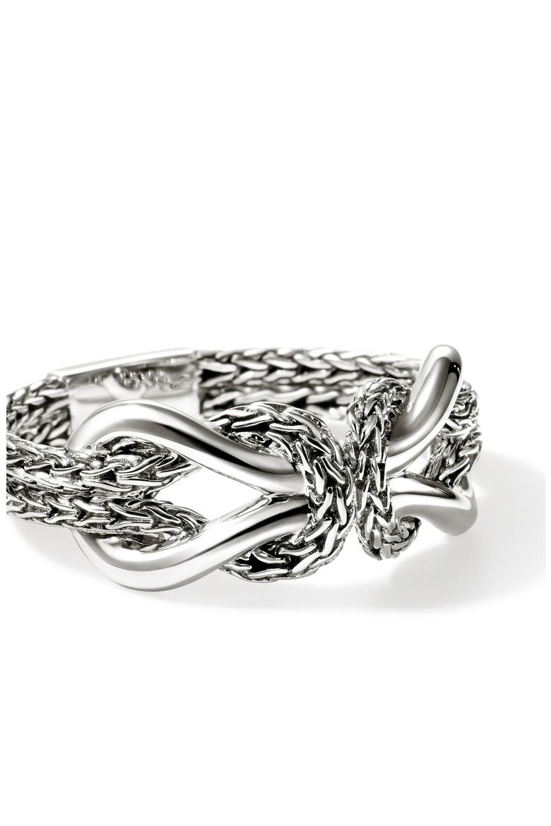 Infinite Love Knot Sterling Silver Band Ring, Alternate, color, SILVER