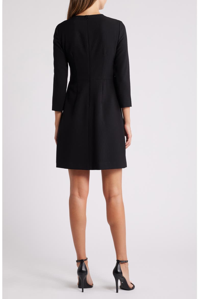 Bow Embellished A-Line Dress, Alternate, color, BLACK