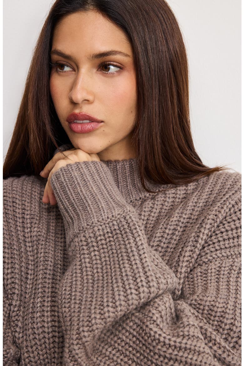 Chunky Mock Neck Sweater, Alternate, color, SMOKE