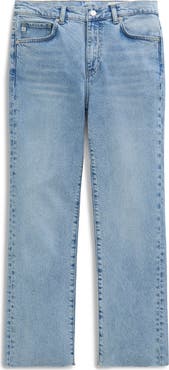 AG Brinley Raw Hem Mid Rise Ankle Straight Leg Jeans