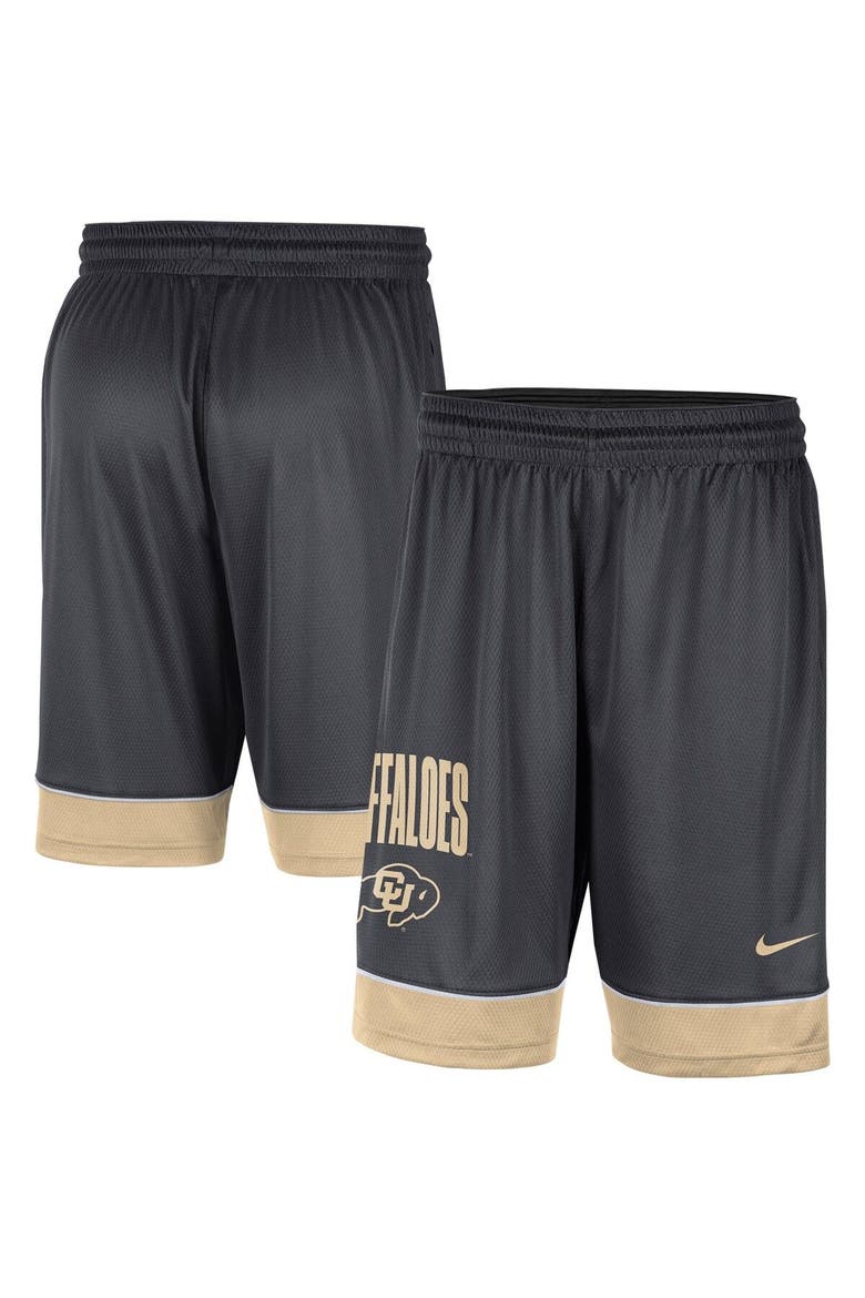 Men's Nike Charcoal/Gold Colorado Buffaloes Fast Break Performance Shorts, Alternate, color, Charcoal