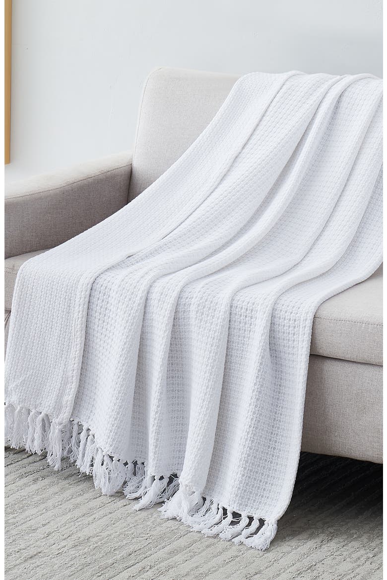 Ashmore Cotton Luxury Blanket, Alternate, color, WHITE
