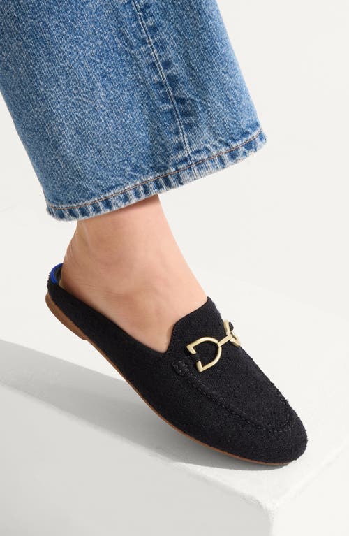 Rothys Rothy's Double Bit Bouclé Loafer Mule In Black Boucle