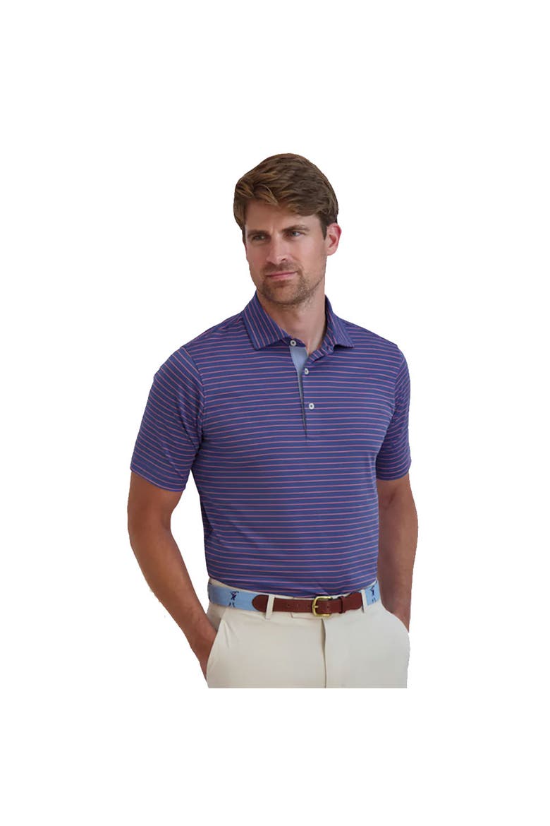 Michael Stripe Mens Golf Polo, Main, color, True Blue