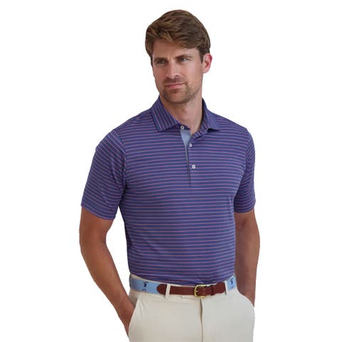 Michael Stripe Mens Golf Polo