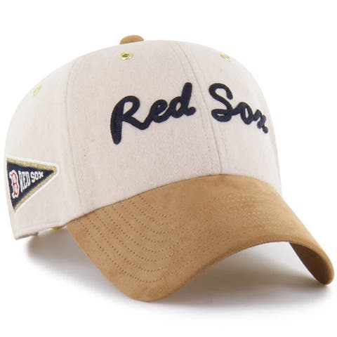 Men's '47 x Stoney Clover Lane  Natural/Tan Boston Red Sox Script Charm Clean Up Adjustable Hat