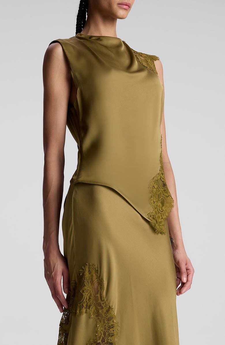 A.L.C. Gracie Asymmetric Satin Top, Alternate, color,