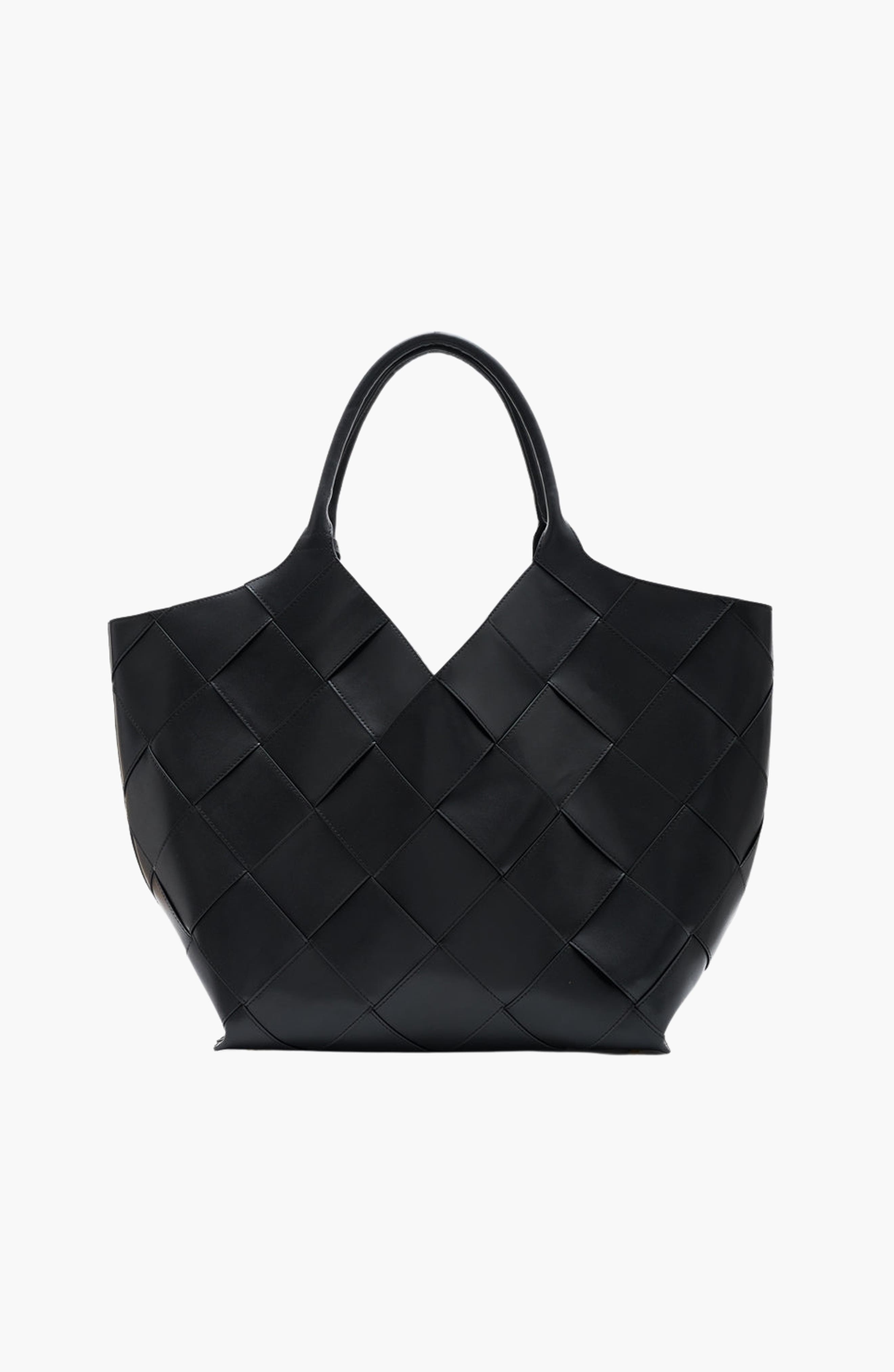 Lili Tote Braided Leather, Alternate, color, Black