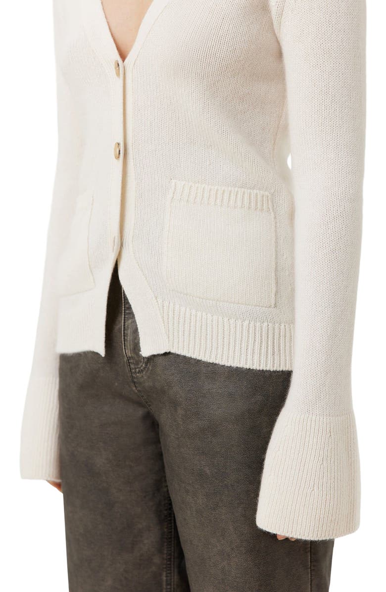 GOBI Mongolian Cashmere Buttoned Cashmere V-Neck Cardigan, Alternate, color, Coconut Milk