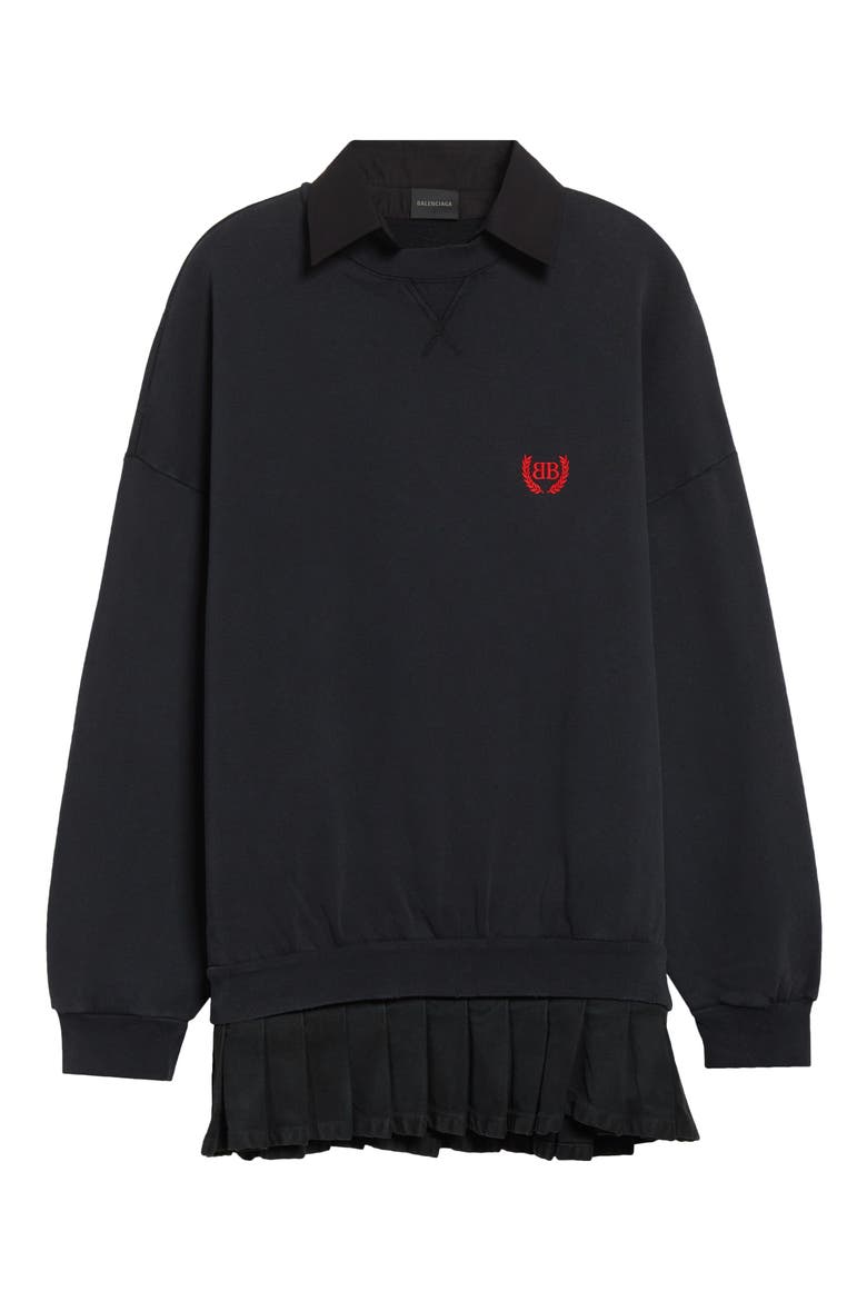 Hybrid Long Sleeve Cotton Sweatshirt Minidress, Alternate, color, FADED WASHED BLACK