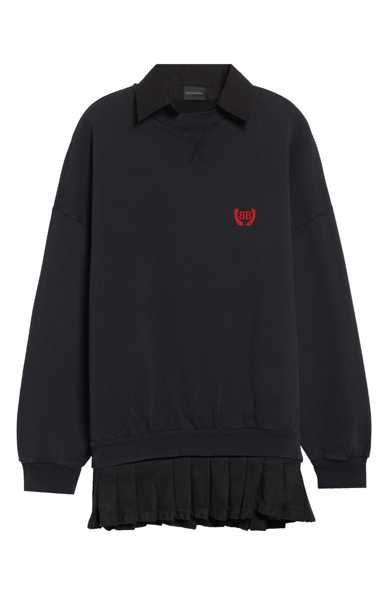 Hybrid Long Sleeve Cotton Sweatshirt Minidress