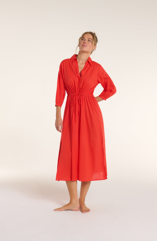 Hermoza Natalia Cinched Tie Cover Up In Red