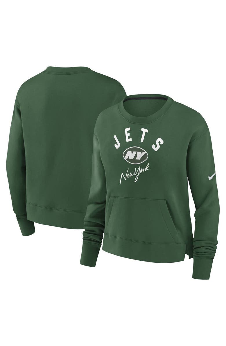 Nike Women's Nike Green New York Jets High Hip Fleece Pullover Sweatshirt, Main, color, Green