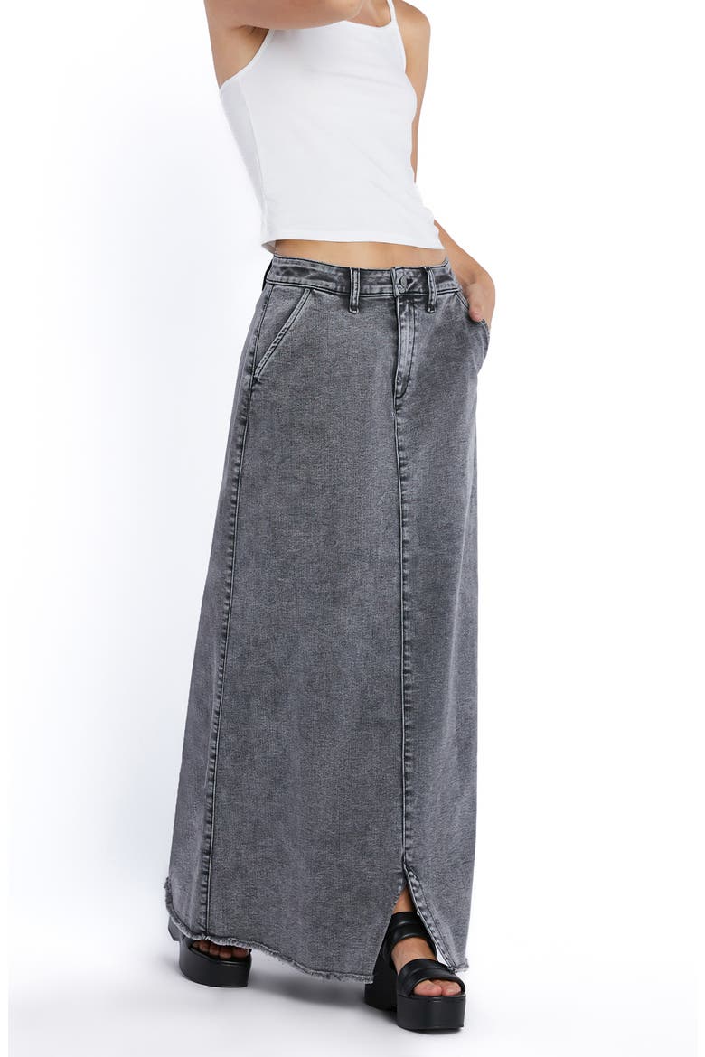 Tory Denim Maxi Skirt, Alternate, color, FIELD GREY