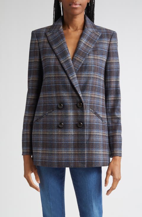 Oria Plaid Wool Blend Dickey Jacket
