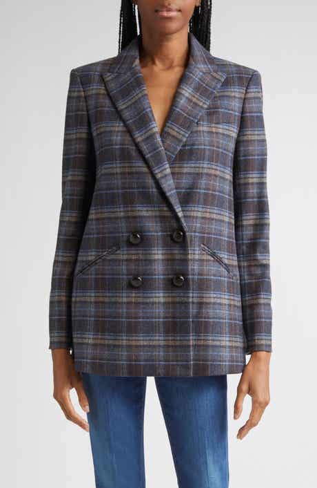 Veronica Beard Oria Plaid Wool Blend Dickey Jacket