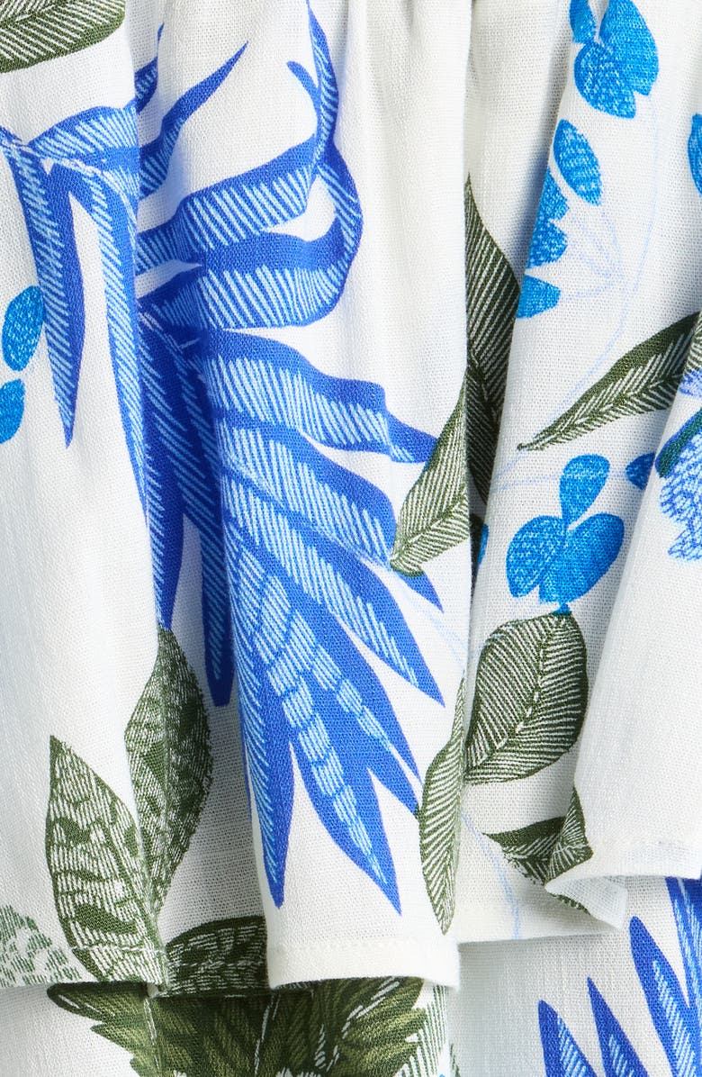 SUGARLIPS Zurie Floral Talisy Off the Shoulder Top, Alternate, color, White Blue Green