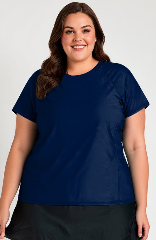 Calypsa Plus Size Loose Fit Adele Swim Top In Blue