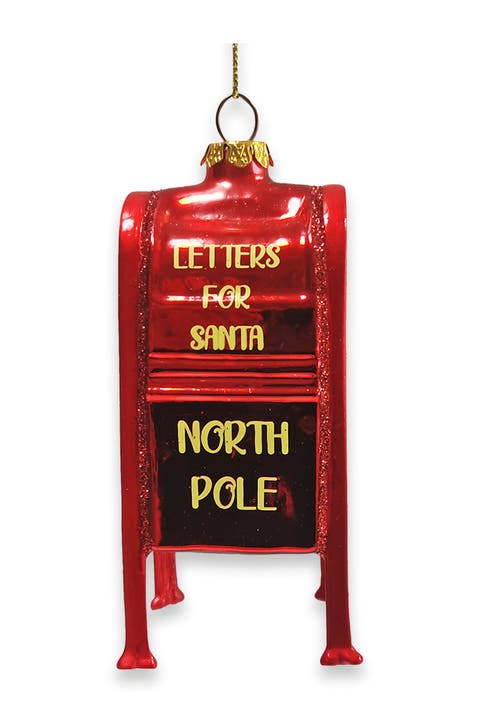 Letters For Santa Mailbox Glass Ornament