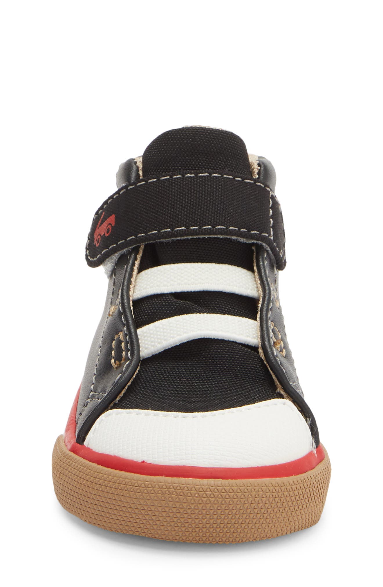 Kids' Drew High Top Sneaker, Alternate, color, BLACK/ RED
